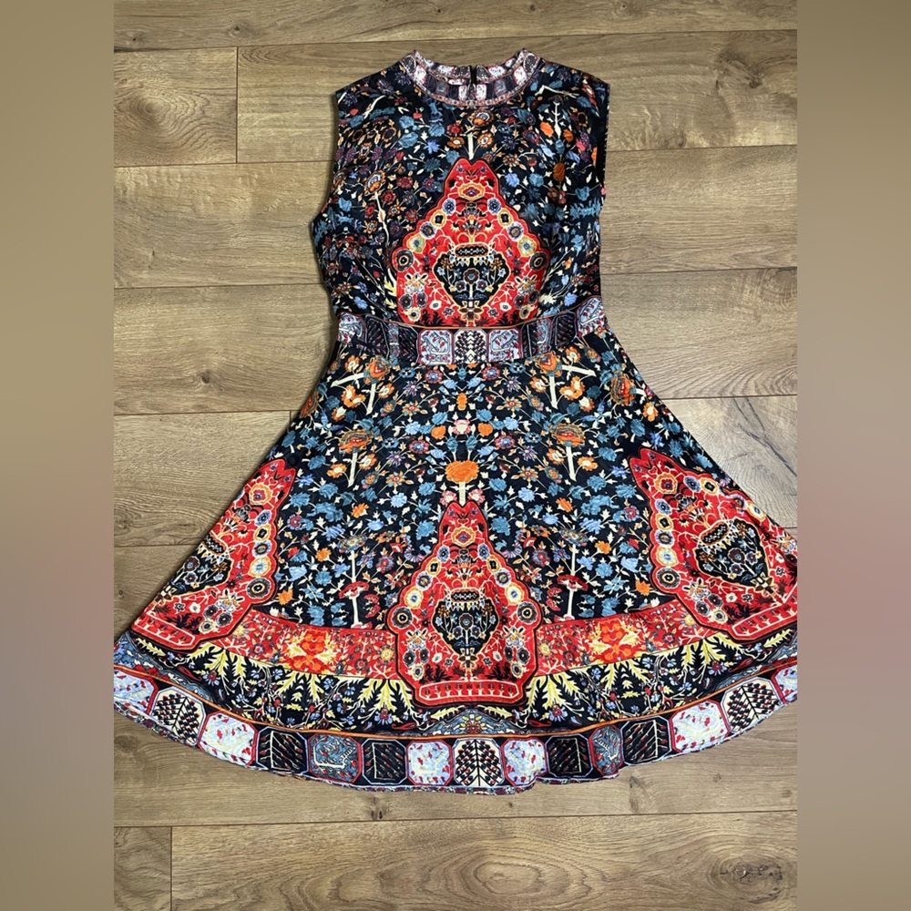 NWOT Vibrant Multicolor Sleeveless Mini Dress - Picture 9 of 15